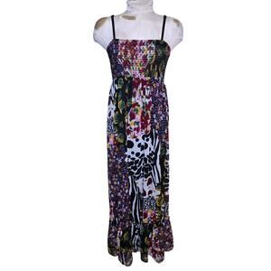 Twenty One Dress Women's Floral Tiered‎ Strappy Boho Summer Maxi Romantic Size S